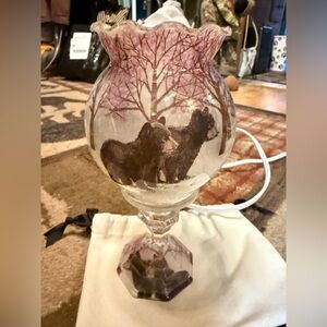 Decorative Glass Lamp Bear Design small accent light w/adjustable dimmer switch